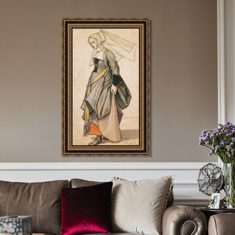 INVIN ART Framed Canvas Art Giclee Print Series#002 by Hans Holbein the Younger Wall Art Living Room Home Office Decorations