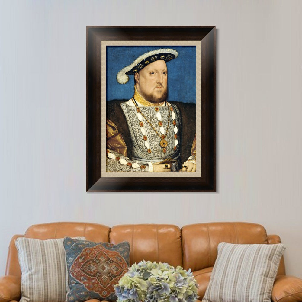INVIN ART Framed Canvas Art Giclee Print Portrait of Henry VIII of England by Hans Holbein the Younger Wall Art