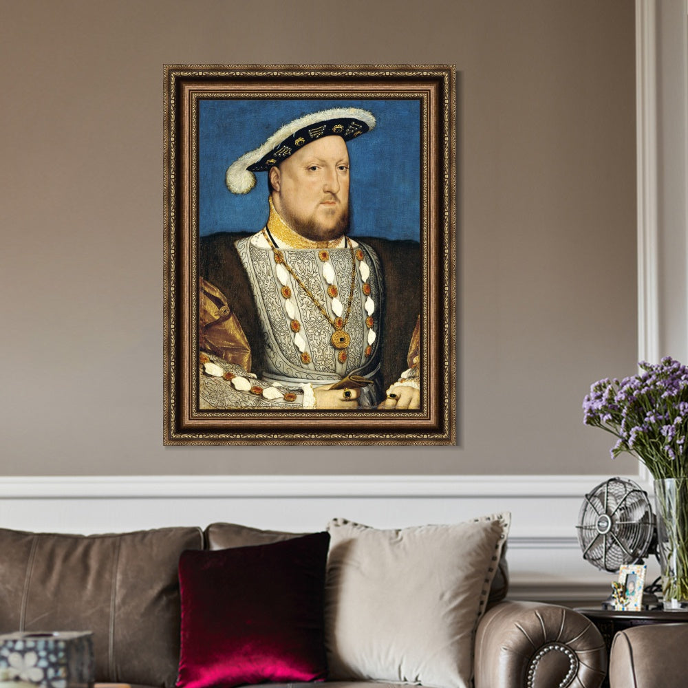 INVIN ART Framed Canvas Art Giclee Print Portrait of Henry VIII of England by Hans Holbein the Younger Wall Art