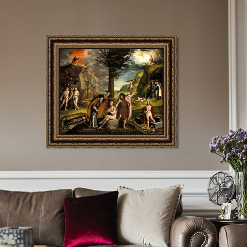 INVIN ART Framed Canvas Art Giclee Print An Allegory of the Old and New Testaments 1530 by Hans Holbein the Younger