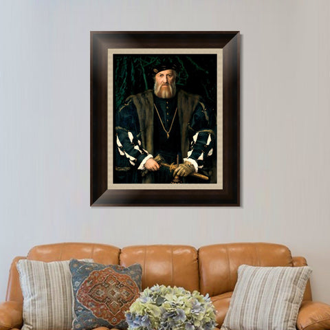 INVIN ART Framed Canvas Art Giclee Print Portrait of Charles De Solier, Lord of Morette by Hans Holbein the Younger