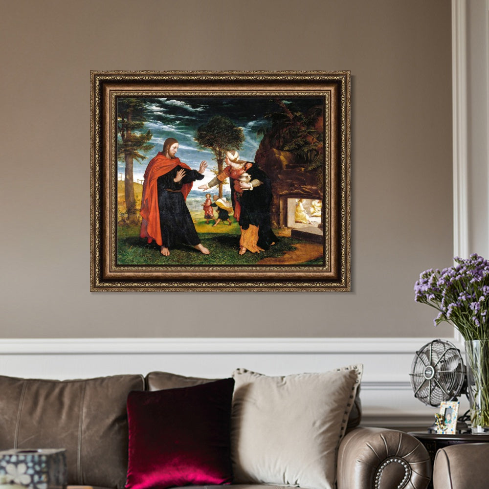 INVIN ART Framed Canvas Art Giclee Print Do not touch me by Hans Holbein the Younger Wall Art
