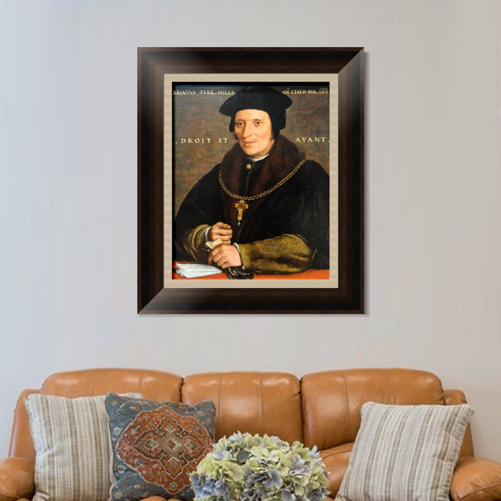 INVIN ART Framed Canvas Art Giclee Print Sir Brian Tuke by Hans Holbein the Younger Wall Art