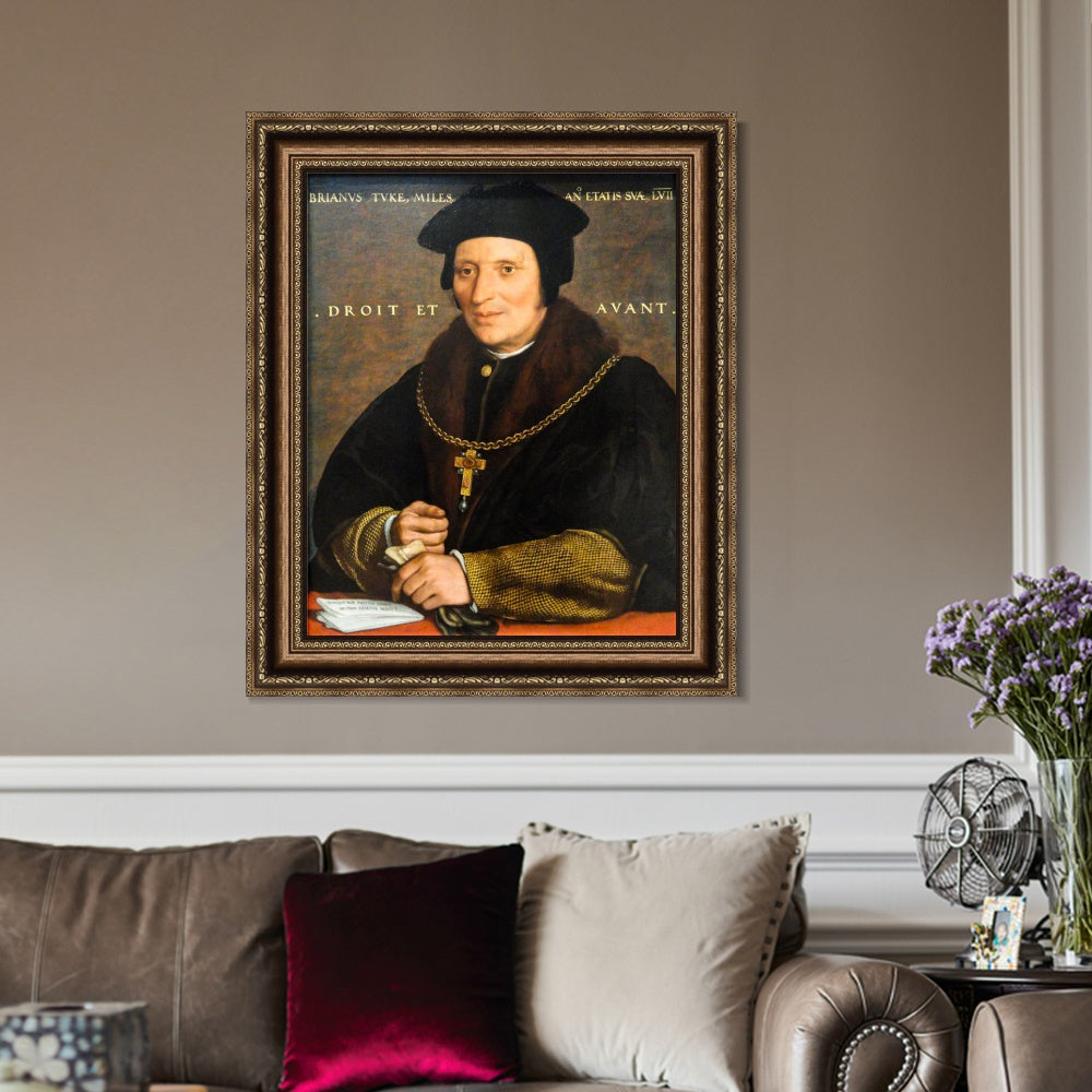 INVIN ART Framed Canvas Art Giclee Print Sir Brian Tuke by Hans Holbein the Younger Wall Art