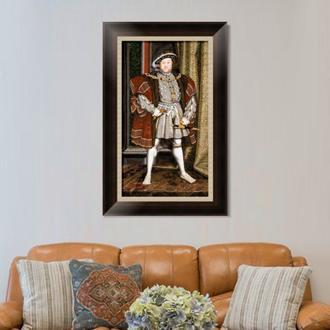 INVIN ART Framed Canvas Art Giclee Print Portrait of King Henry VIII by Hans Holbein the Younger Wall Art Living Room Home Office Decorations