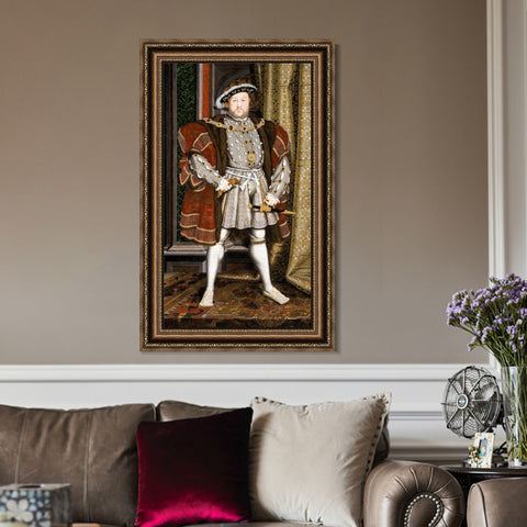 INVIN ART Framed Canvas Art Giclee Print Portrait of King Henry VIII by Hans Holbein the Younger Wall Art Living Room Home Office Decorations