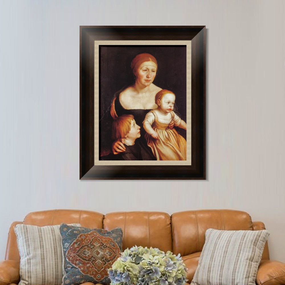 INVIN ART Framed Canvas Art Giclee Print the Artists Family by Hans Holbein the Younger Wall Art