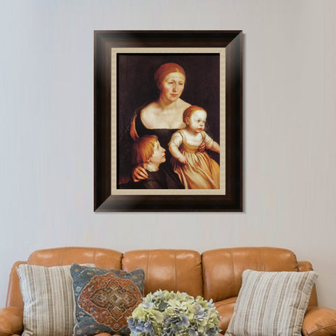 INVIN ART Framed Canvas Art Giclee Print the Artists Family by Hans Holbein the Younger Wall Art Living Room Home Office Decorations