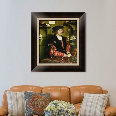 INVIN ART Framed Canvas Art Giclee Print Portrait of the Merchant Georg Gisze by Hans Holbein the Younger Wall Art Living Room Home Office Decorations