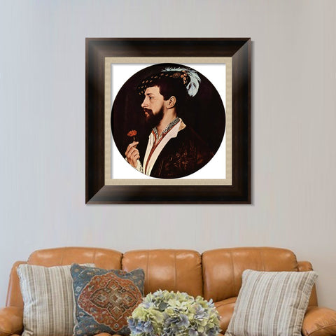 INVIN ART Framed Canvas Art Giclee Print Portrait of Simon George by Hans Holbein the Younger Wall Art Living Room Home Office Decorations