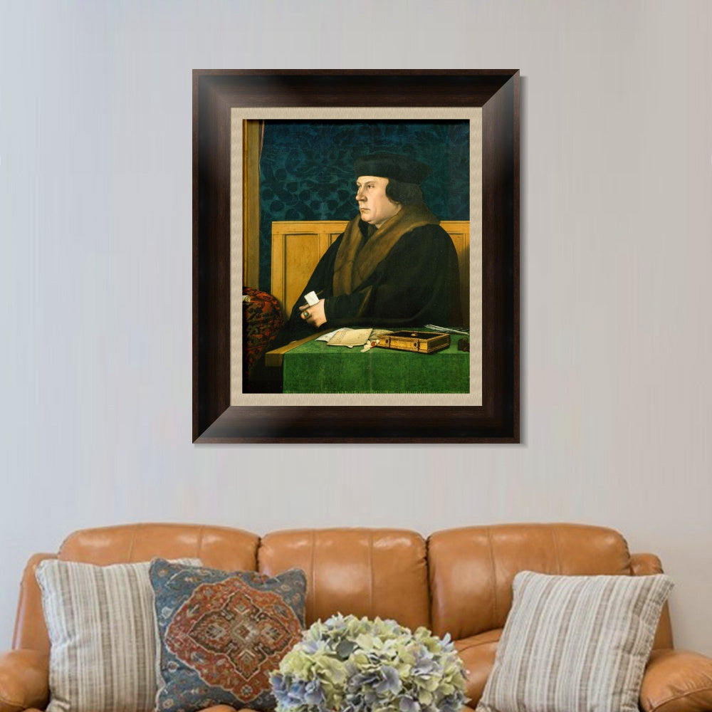INVIN ART Framed Canvas Art Giclee Print Portrait of Thomas Cromwell by Hans Holbein the Younger Wall Art