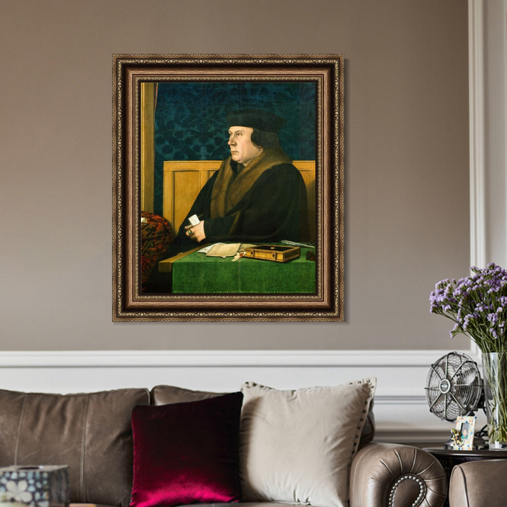 INVIN ART Framed Canvas Art Giclee Print Portrait of Thomas Cromwell by Hans Holbein the Younger Wall Art