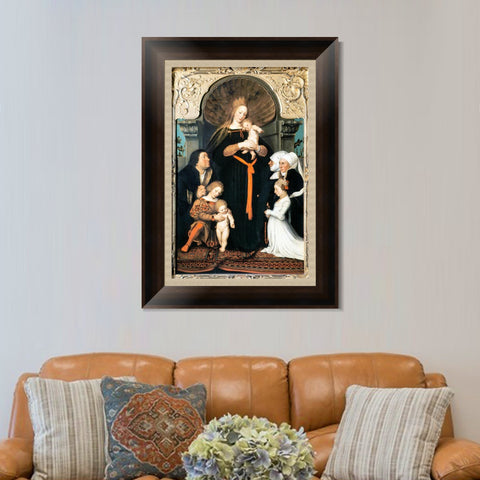 INVIN ART Framed Canvas Art Giclee Print Darmstadt Madonna by Hans Holbein the Younger Wall Art Living Room Home Office Decorations