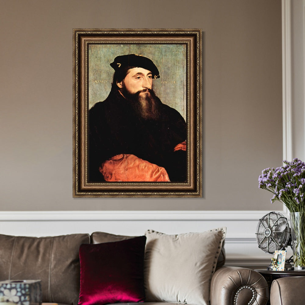 INVIN ART Framed Canvas Art Giclee Print Portrait of Duke Antony the Good of Lorraine by Hans Holbein the Younger Wall Art