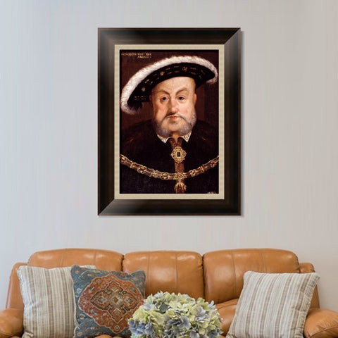 INVIN ART Framed Canvas Art Giclee Print Portrait of King Henry VIII by Hans Holbein the Younger Wall Art Living Room Home Office Decorations
