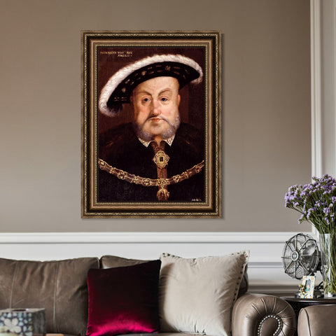 INVIN ART Framed Canvas Art Giclee Print Portrait of King Henry VIII by Hans Holbein the Younger Wall Art Living Room Home Office Decorations
