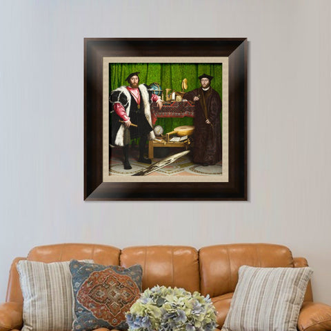 INVIN ART Framed Canvas Art Giclee Print The Ambassadors (1533) by Hans Holbein the Younger Wall Art Living Room Home Office Decorations