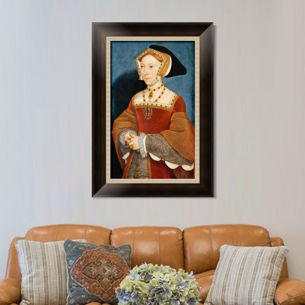 INVIN ART Framed Canvas Art Giclee Print Jane Seymour by Hans Holbein the Younger Wall Art