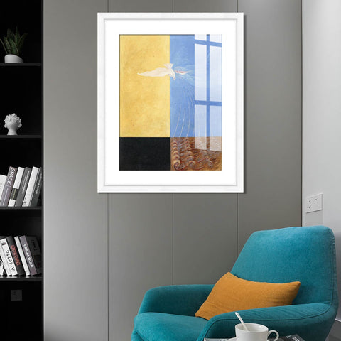 INVIN ART Framed Canvas Giclee Print Art Series#001 by Hilma Af Klint Wall Art Living Room Home Office Decorations