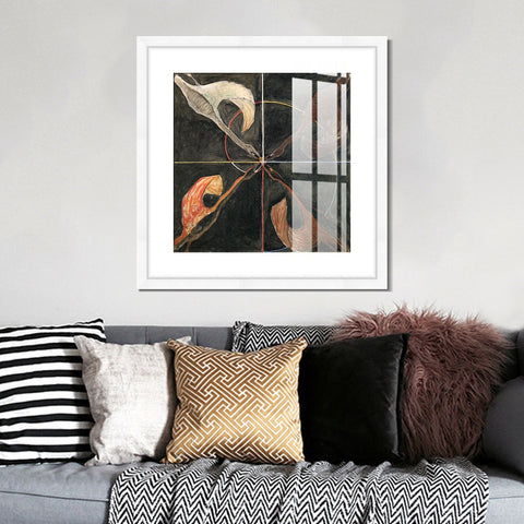 INVIN ART Framed Canvas Giclee Print Art Series#005 by Hilma Af Klint Wall Art Living Room Home Office Decorations