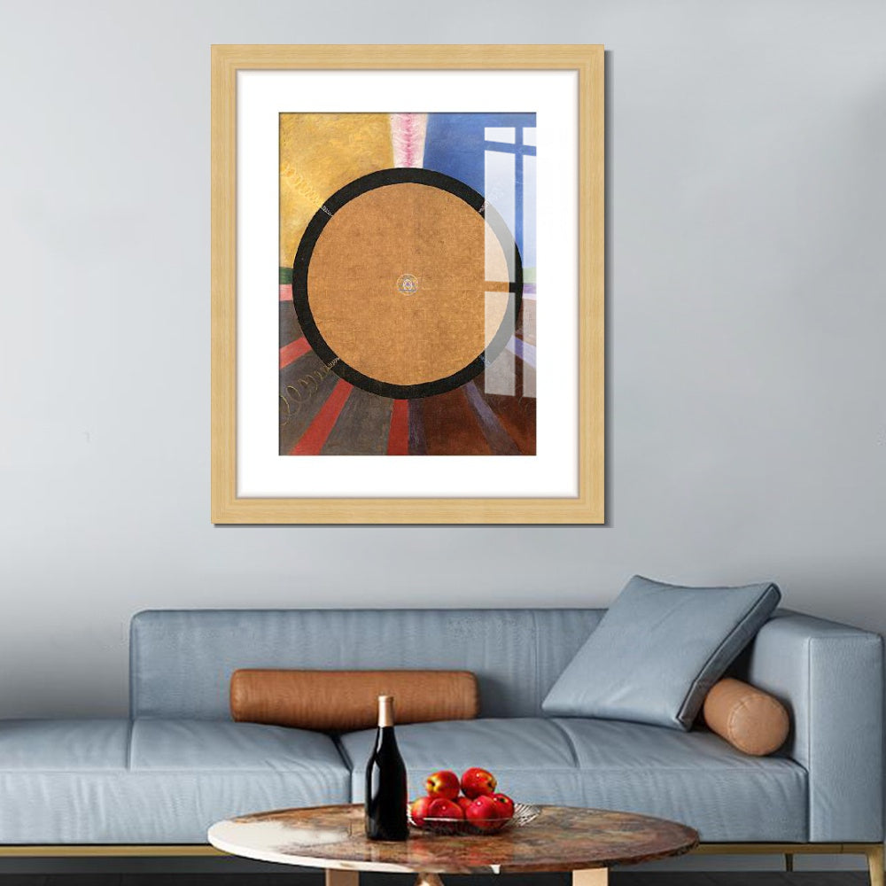 INVIN ART Framed Canvas Giclee Print Art Group X, NO. 3 Altarpiece, 1915 by Hilma Af Klint Wall Art