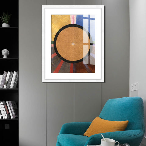 INVIN ART Framed Canvas Giclee Print Art Group X, NO. 3 Altarpiece, 1915 by Hilma Af Klint Wall Art Living Room Home Office Decorations