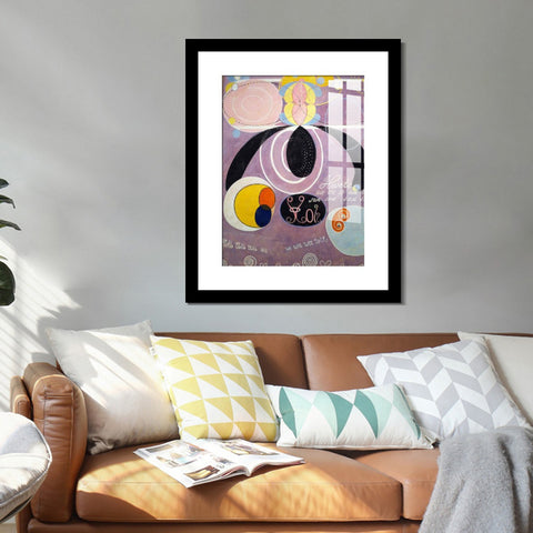 INVIN ART Framed Canvas Giclee Print Art Adulthood No 6 by Hilma Af Klint Wall Art Living Room Home Office Decorations