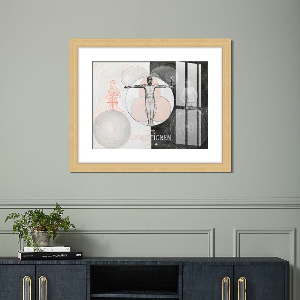 INVIN ART Framed Canvas Giclee Print Art Series#020 by Hilma Af Klint Wall Art