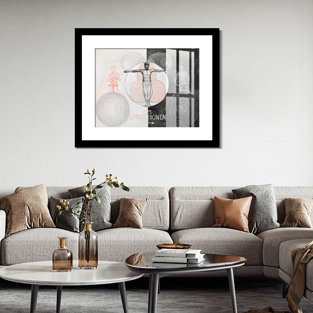 INVIN ART Framed Canvas Giclee Print Art Series#020 by Hilma Af Klint Wall Art