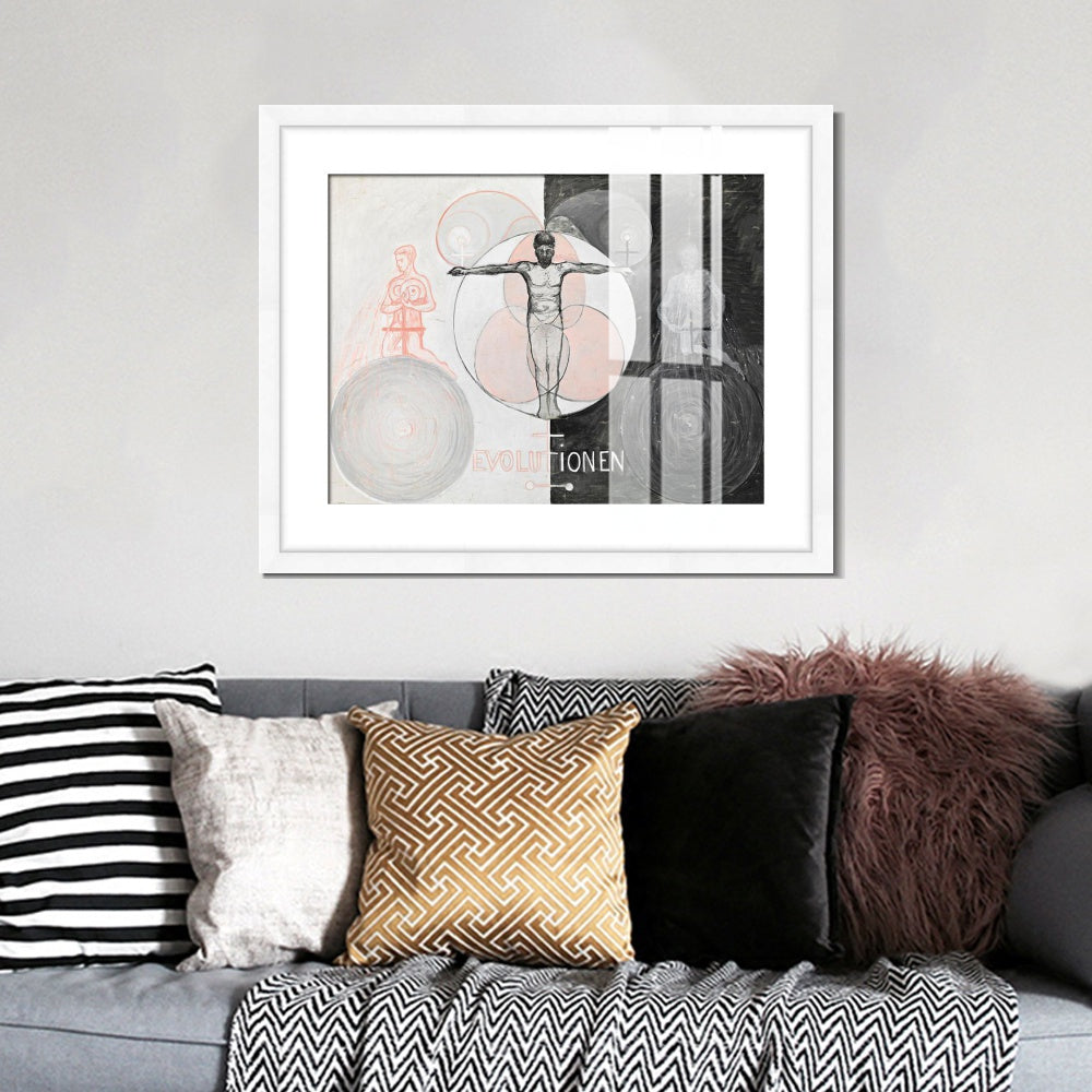 INVIN ART Framed Canvas Giclee Print Art Series#020 by Hilma Af Klint Wall Art