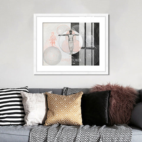 INVIN ART Framed Canvas Giclee Print Art Series#020 by Hilma Af Klint Wall Art Living Room Home Office Decorations