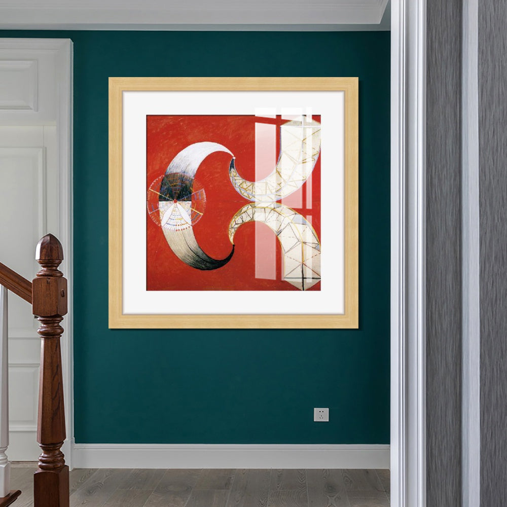 INVIN ART Framed Canvas Giclee Print Art Svanen Nr. 9, 1914 by Hilma Af Klint Wall Art