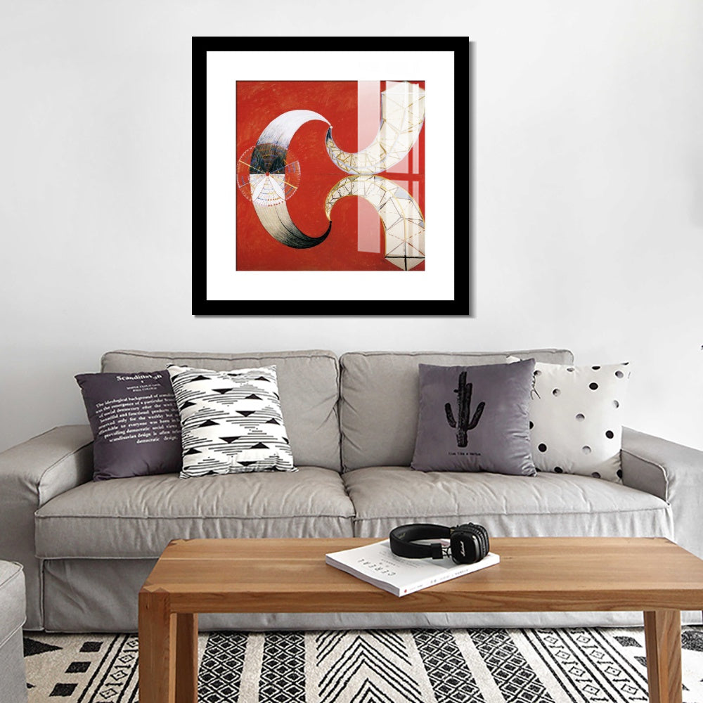 INVIN ART Framed Canvas Giclee Print Art Svanen Nr. 9, 1914 by Hilma Af Klint Wall Art