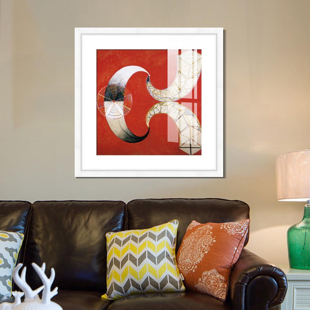 INVIN ART Framed Canvas Giclee Print Art Svanen Nr. 9, 1914 by Hilma Af Klint Wall Art