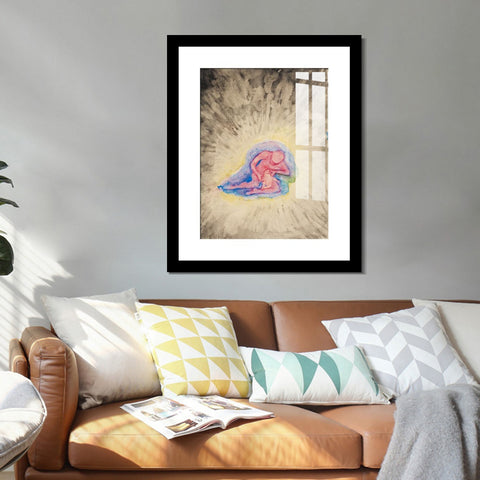 INVIN ART Framed Canvas Giclee Print Art Barnet Och Modern by Hilma Af Klint Wall Art Living Room Home Office Decorations