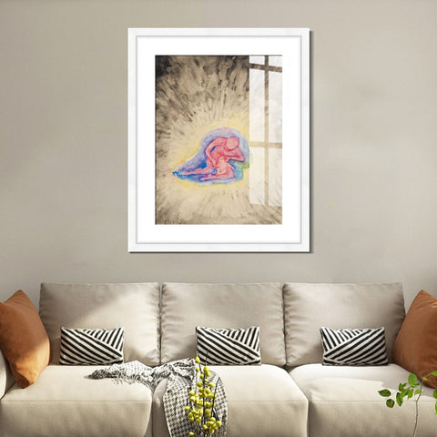 INVIN ART Framed Canvas Giclee Print Art Barnet Och Modern by Hilma Af Klint Wall Art Living Room Home Office Decorations