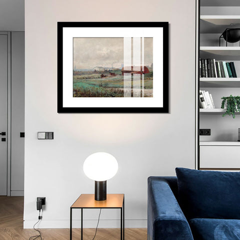 INVIN ART Framed Canvas Giclee Print Art Motiv Fran Stockholms UTKANT by Hilma Af Klint Wall Art Living Room Home Office Decorations