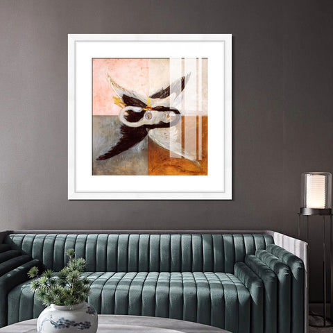 INVIN ART Framed Canvas Giclee Print Art Svanen 1914 Old Master by Hilma Af Klint Wall Art Living Room Home Office Decorations