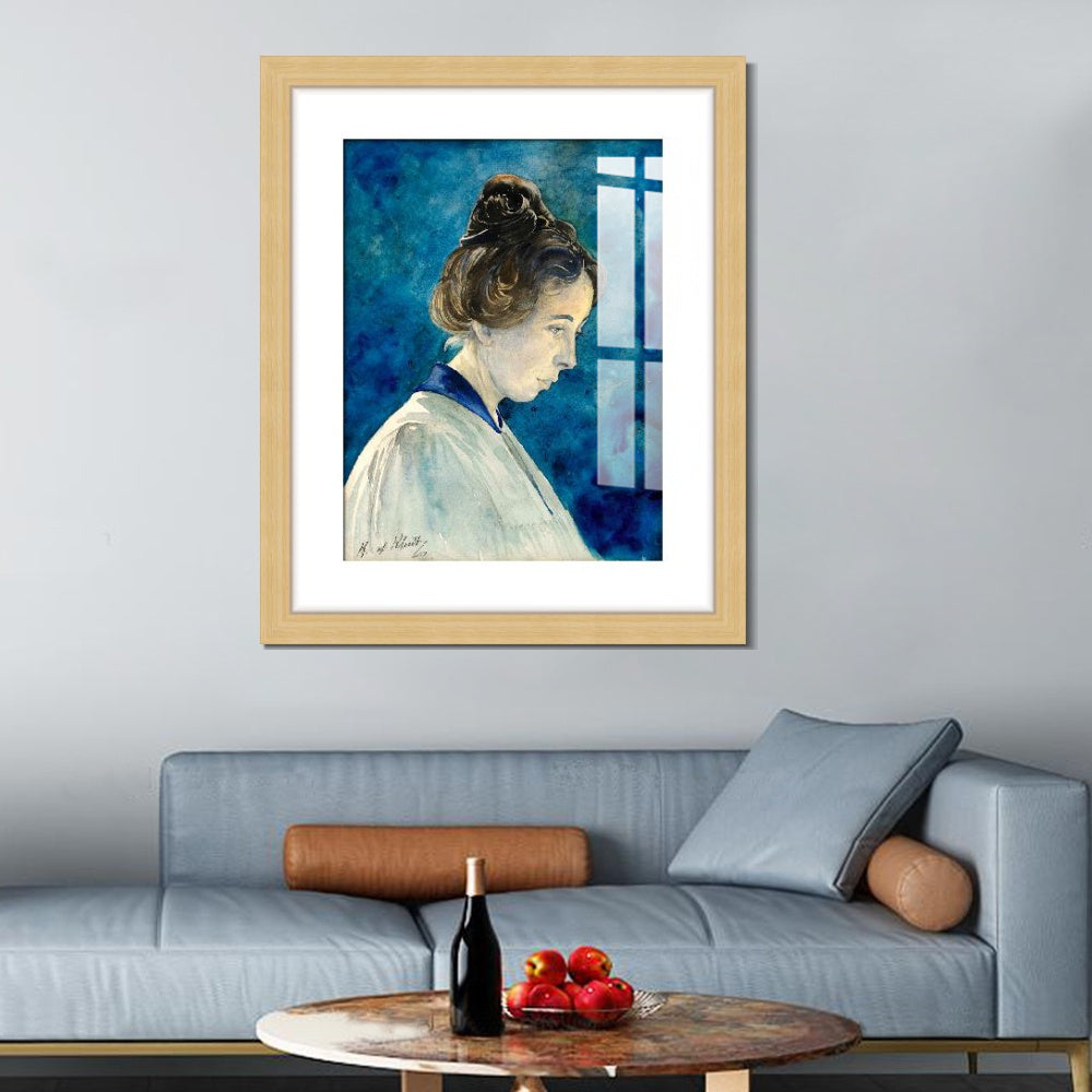 INVIN ART Framed Print Canvas Giclee Art Self-Portrait by Hilma Af Klint Wall Art Office