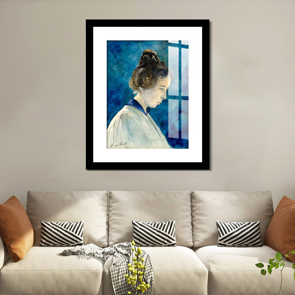 INVIN ART Framed Print Canvas Giclee Art Self-Portrait by Hilma Af Klint Wall Art Office