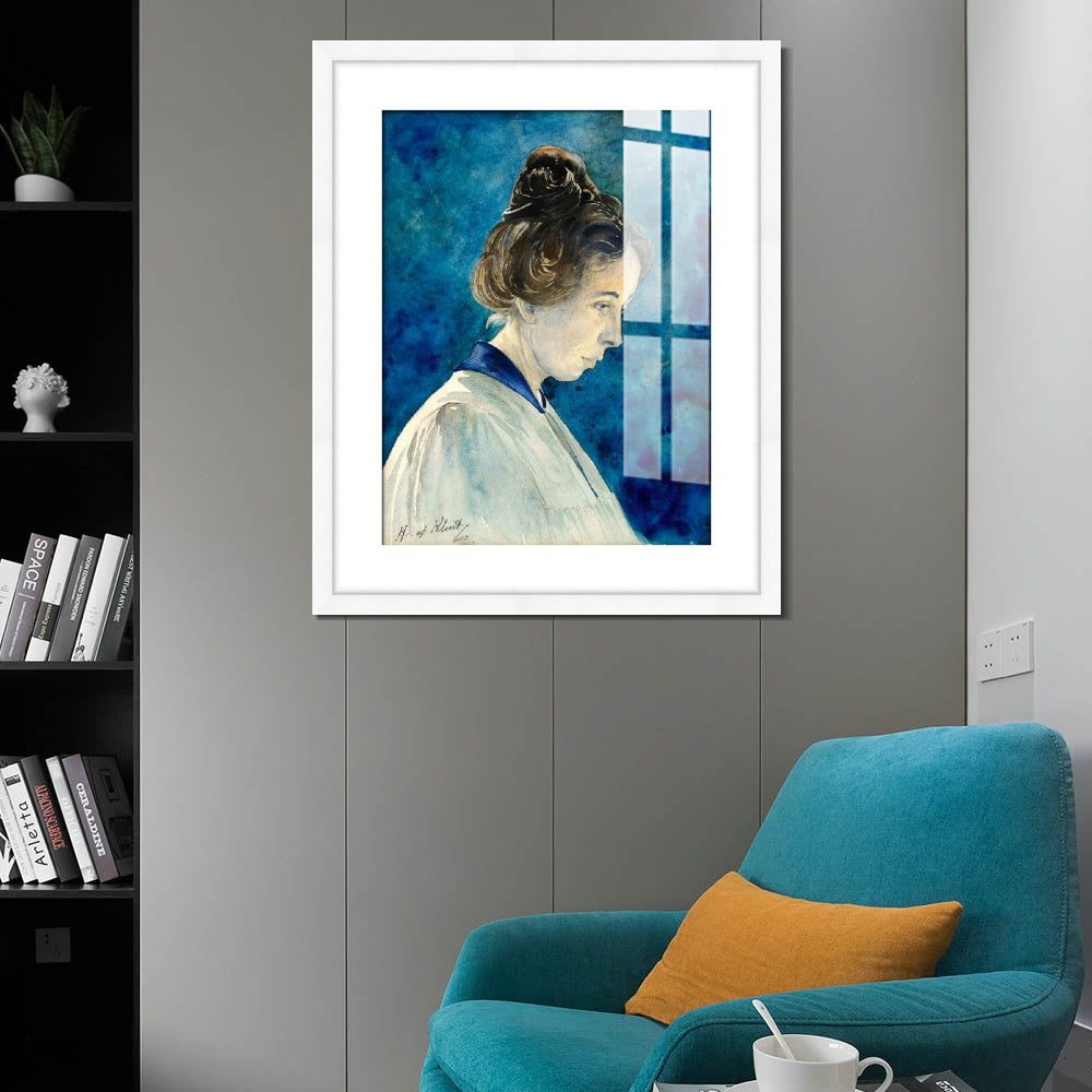 INVIN ART Framed Print Canvas Giclee Art Self-Portrait by Hilma Af Klint Wall Art Office