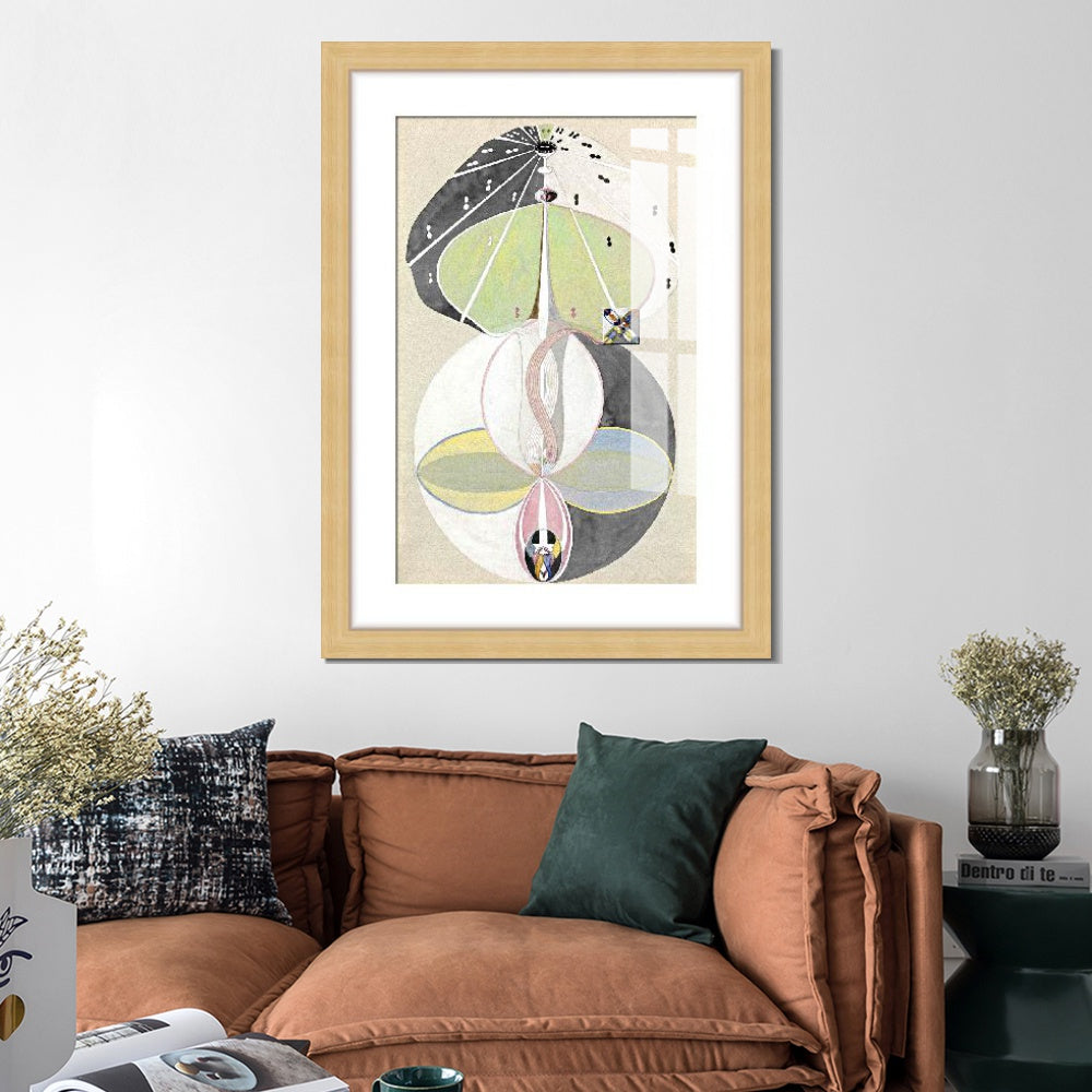 INVIN ART Framed Print Canvas Giclee Art Tree of Knowledge Series w no.5,1913 by Hilma Af Klint Wall Art Office