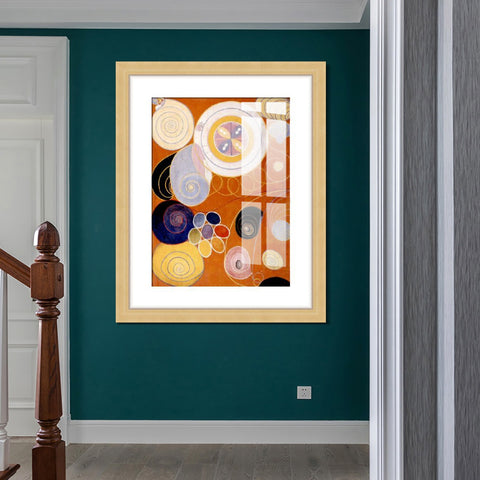INVIN ART Framed Print Canvas Giclee Art Group iv No.3 The Ten Largest Youth, 1907 by Hilma Af Klint Wall Art Office Living Room Home Decorations