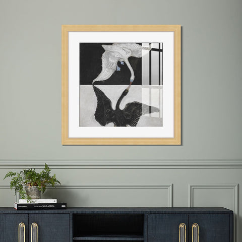 INVIN ART Framed Print Canvas Giclee Art Group ix Suw The Swan No 1,1915 by Hilma Af Klint Wall Art Office Living Room Home Decorations