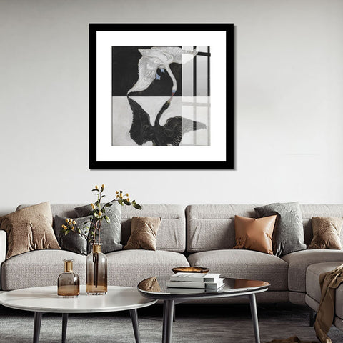 INVIN ART Framed Print Canvas Giclee Art Group ix Suw The Swan No 1,1915 by Hilma Af Klint Wall Art Office Living Room Home Decorations