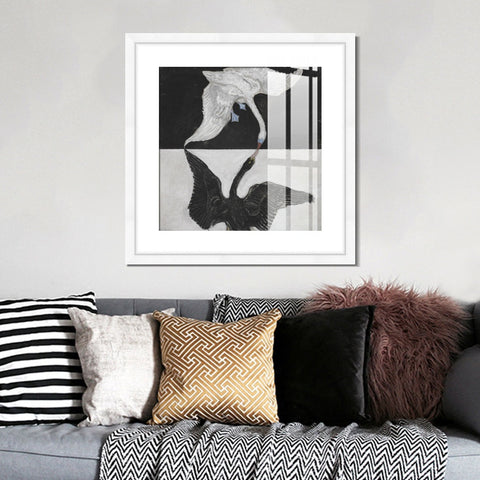 INVIN ART Framed Print Canvas Giclee Art Group ix Suw The Swan No 1,1915 by Hilma Af Klint Wall Art Office Living Room Home Decorations