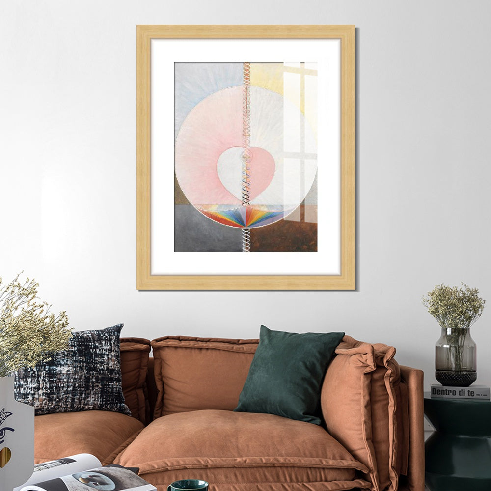 INVIN ART Framed Print Canvas Giclee Art Group IX/UW, No. 25, The Dove, No. 1, 1915 by Hilma Af Klint Wall Art Office