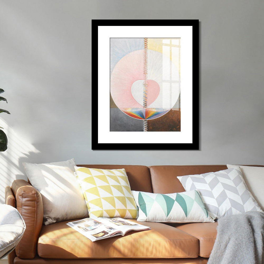 INVIN ART Framed Print Canvas Giclee Art Group IX/UW, No. 25, The Dove, No. 1, 1915 by Hilma Af Klint Wall Art Office