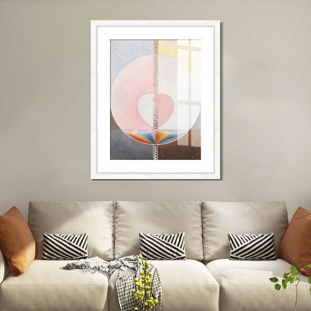 INVIN ART Framed Print Canvas Giclee Art Group IX/UW, No. 25, The Dove, No. 1, 1915 by Hilma Af Klint Wall Art Office