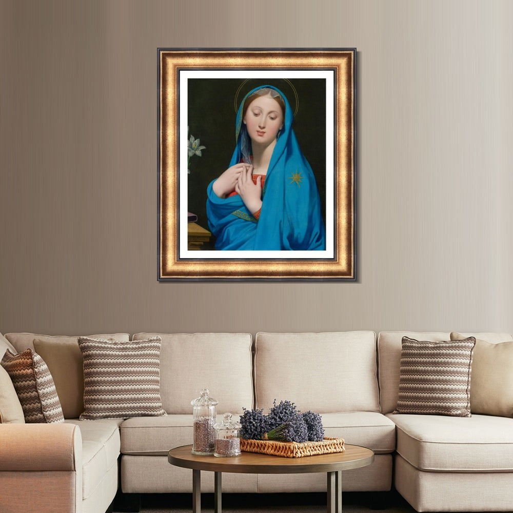INVIN ART Framed Canvas Art Giclee Print Virgin of The Adoption by Jean Auguste Dominique Ingres Wall Art